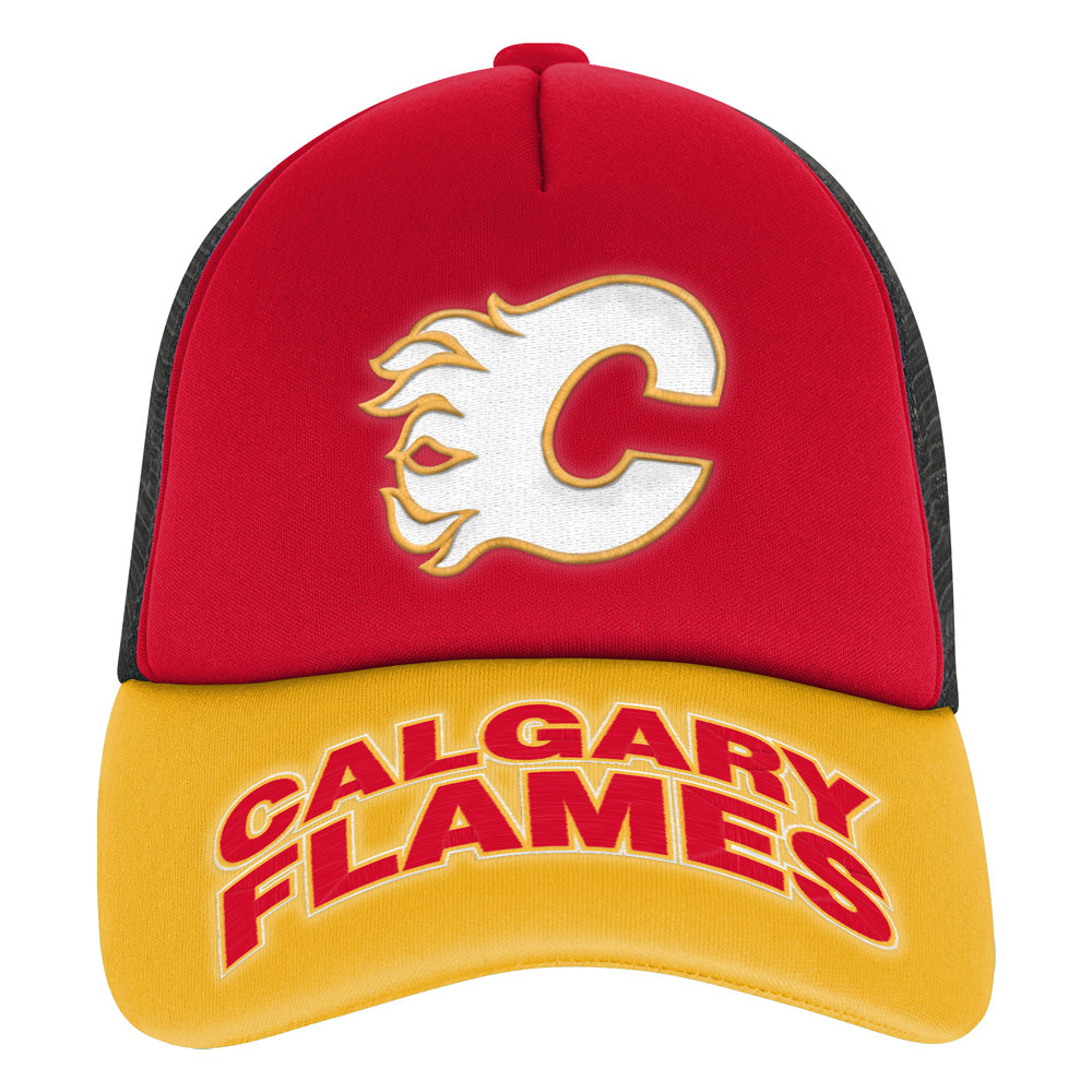Outerstuff Calgary Flames True Retro Youth Meshback Trucker Hat