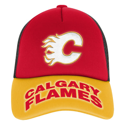 Outerstuff Calgary Flames True Retro Youth Meshback Trucker Hat