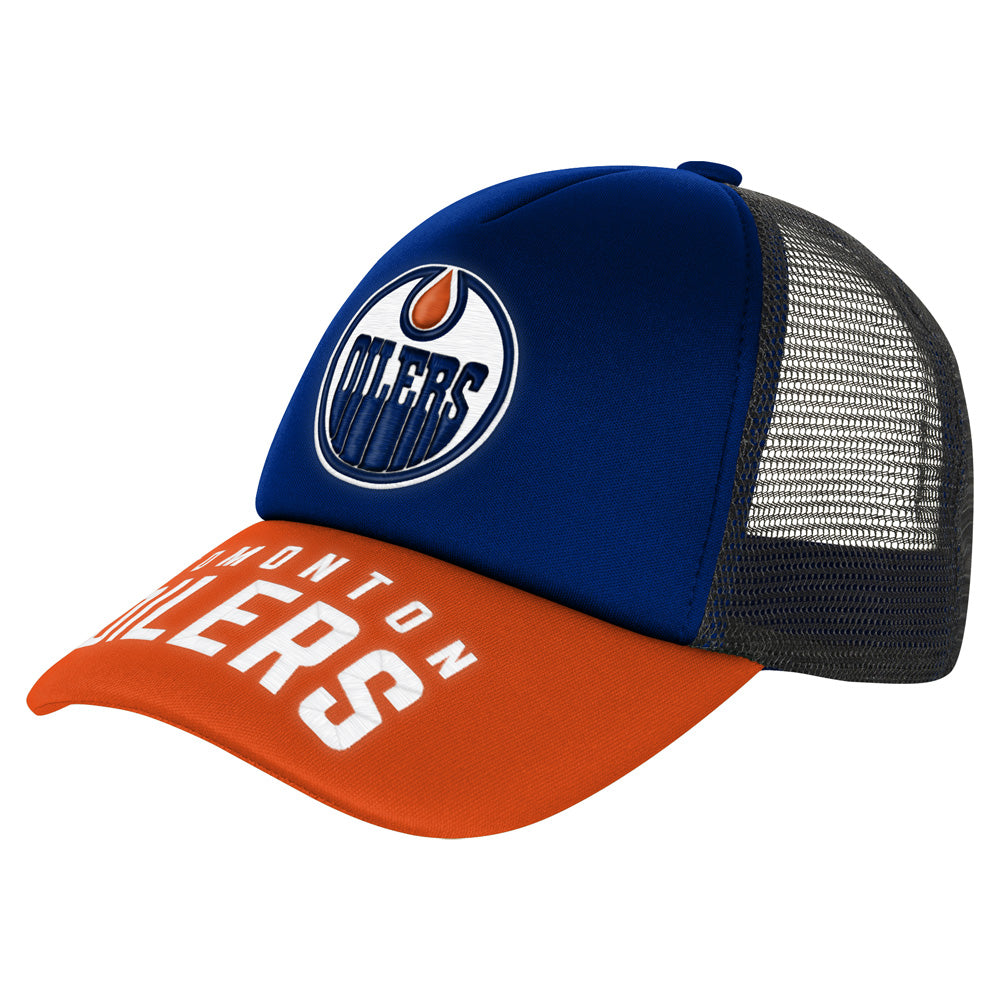 Outerstuff Edmonton Oilers True Retro Youth Meshback Trucker Hat