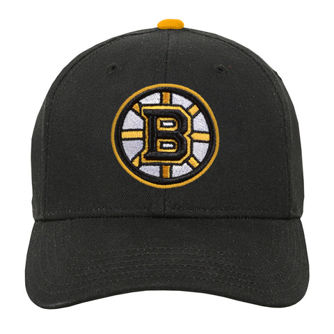 BOSTON BRUINS YOUTH PRECURVED BLACK SNAPBACK HAT