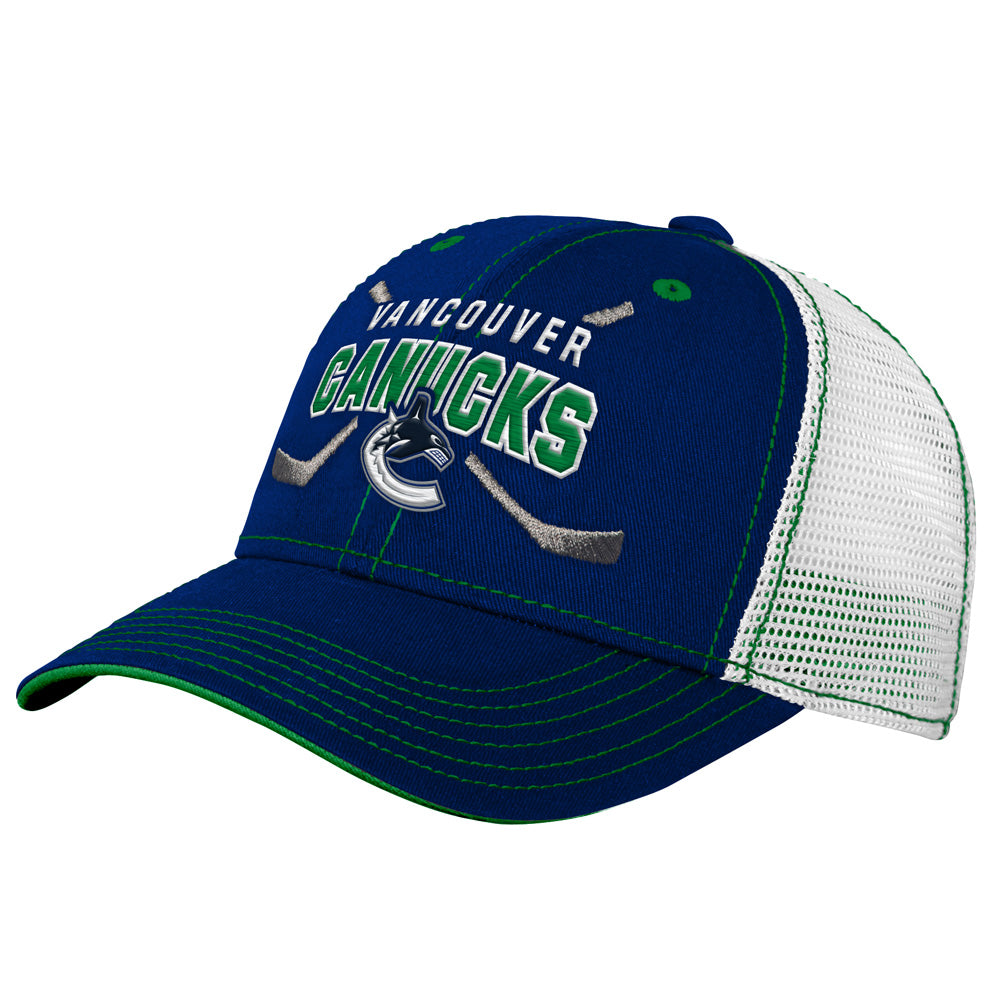 VANCOUVER CANUCKS LOCKUP YOUTH MESHBACK ADJUSTABLE HAT