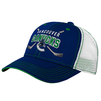 VANCOUVER CANUCKS LOCKUP YOUTH MESHBACK ADJUSTABLE HAT