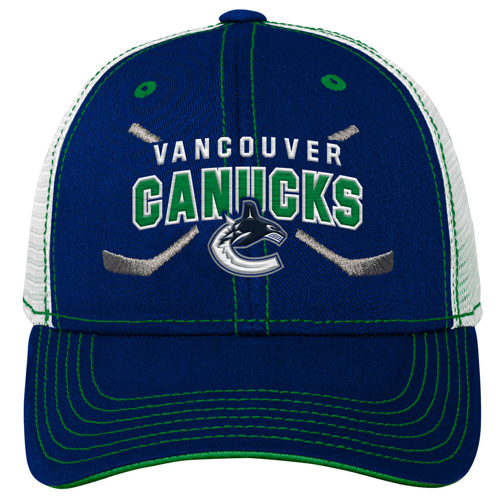 VANCOUVER CANUCKS LOCKUP YOUTH MESHBACK ADJUSTABLE HAT