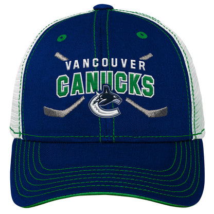 VANCOUVER CANUCKS LOCKUP YOUTH MESHBACK ADJUSTABLE HAT