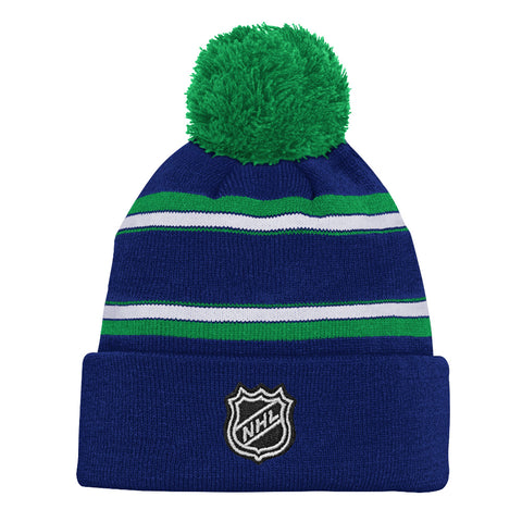 VANCOUVER CANUCKS YOUTH JACQUARD CUFFED KNIT POM TOQUE