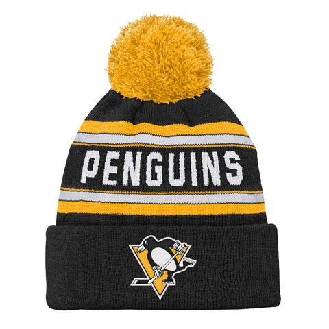 PITTSBURGH PENGUINS YOUTH JACQUARD CUFFED KNIT POM TOQUE