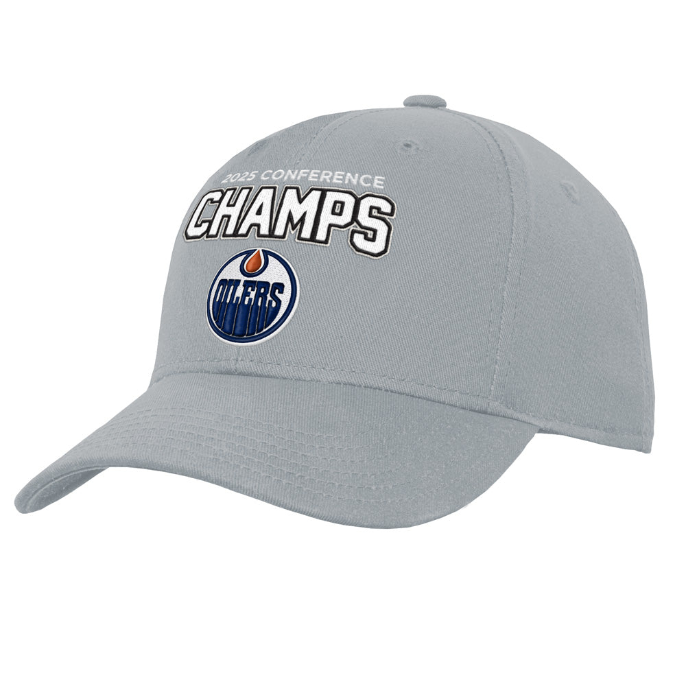 OUTERSTUFF EDMONTON OILERS 2025 CONFERENCE CHAMPS YOUTH GREY HAT