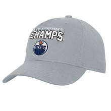 OUTERSTUFF EDMONTON OILERS 2025 CONFERENCE CHAMPS YOUTH GREY HAT