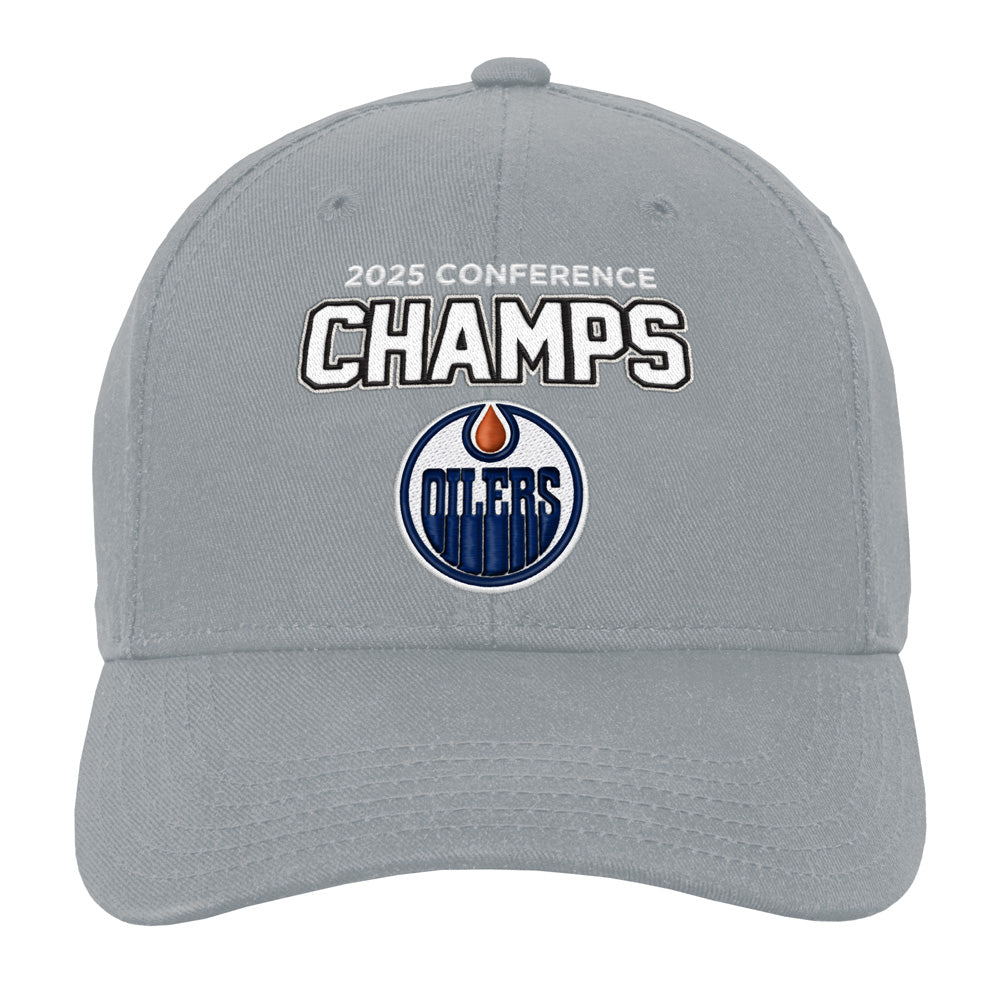 OUTERSTUFF EDMONTON OILERS 2025 CONFERENCE CHAMPS YOUTH GREY HAT