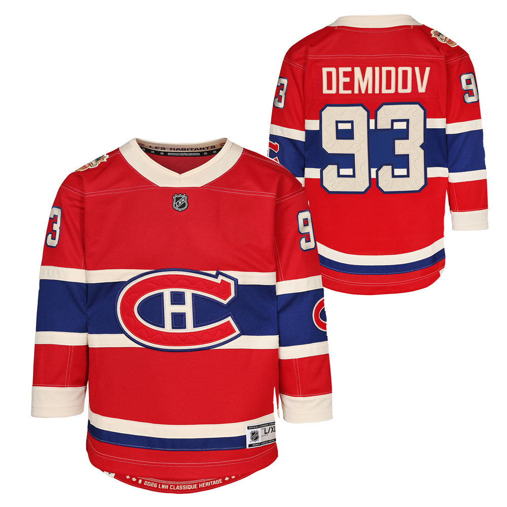 Outerstuff Montreal Canadiens Ivan Demidov 2026 Heritage Classic Youth Red Jersey