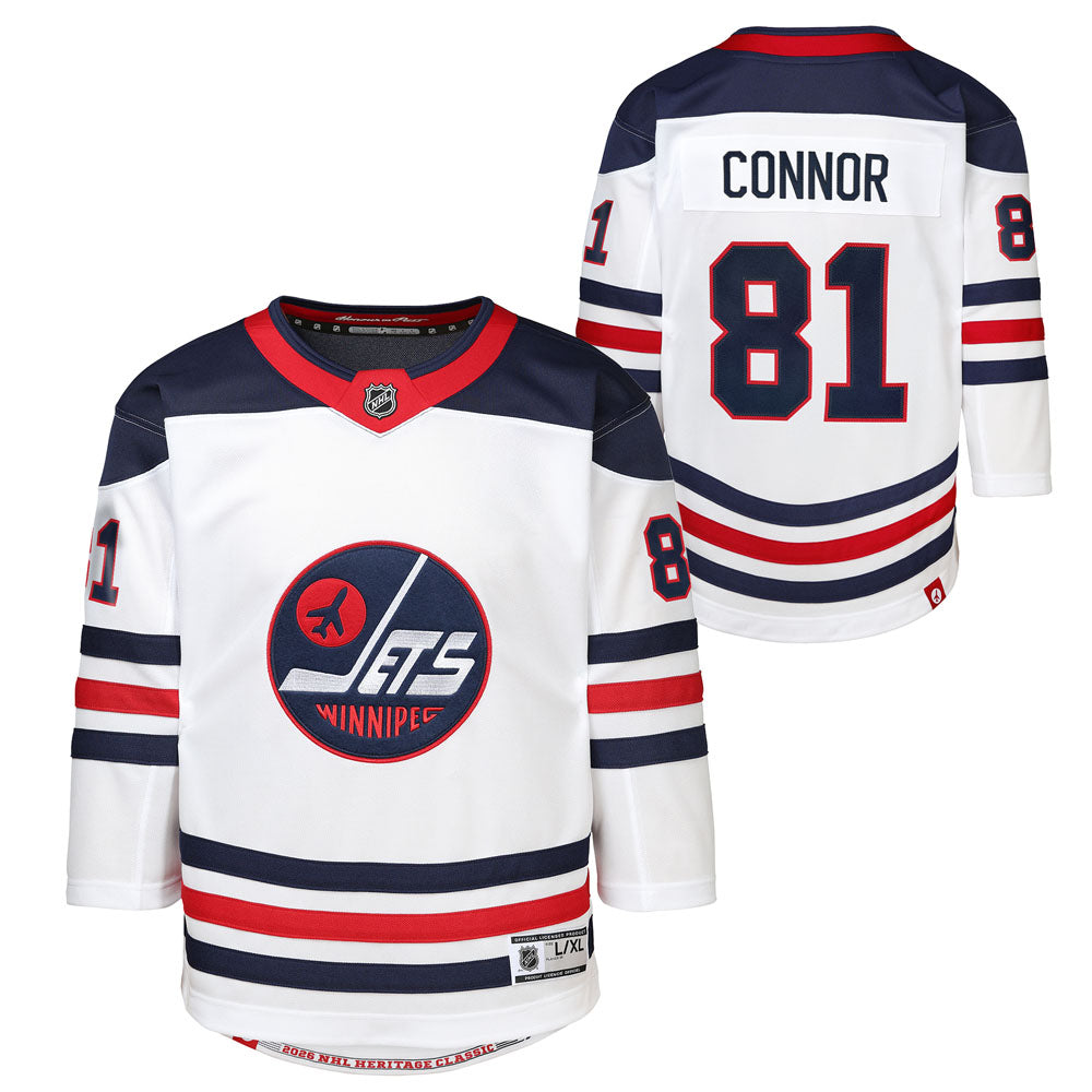 Outerstuff Winnipeg Jets Kyle Connor 2026 Heritage Classic Youth White Jersey