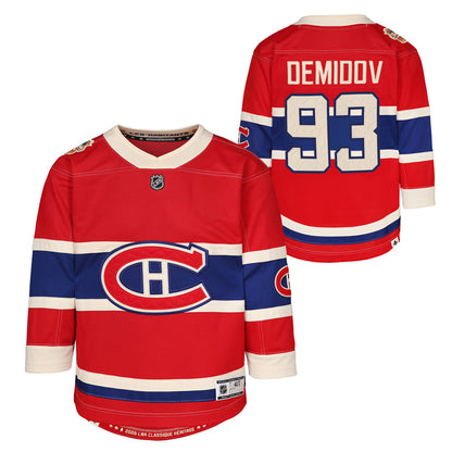 Outerstuff Montreal Canadiens Ivan Demidov 2026 Heritage Classic Children's Red Jersey