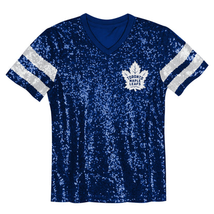 Girl's Maple Leafs Glam Sequined T-Shirt