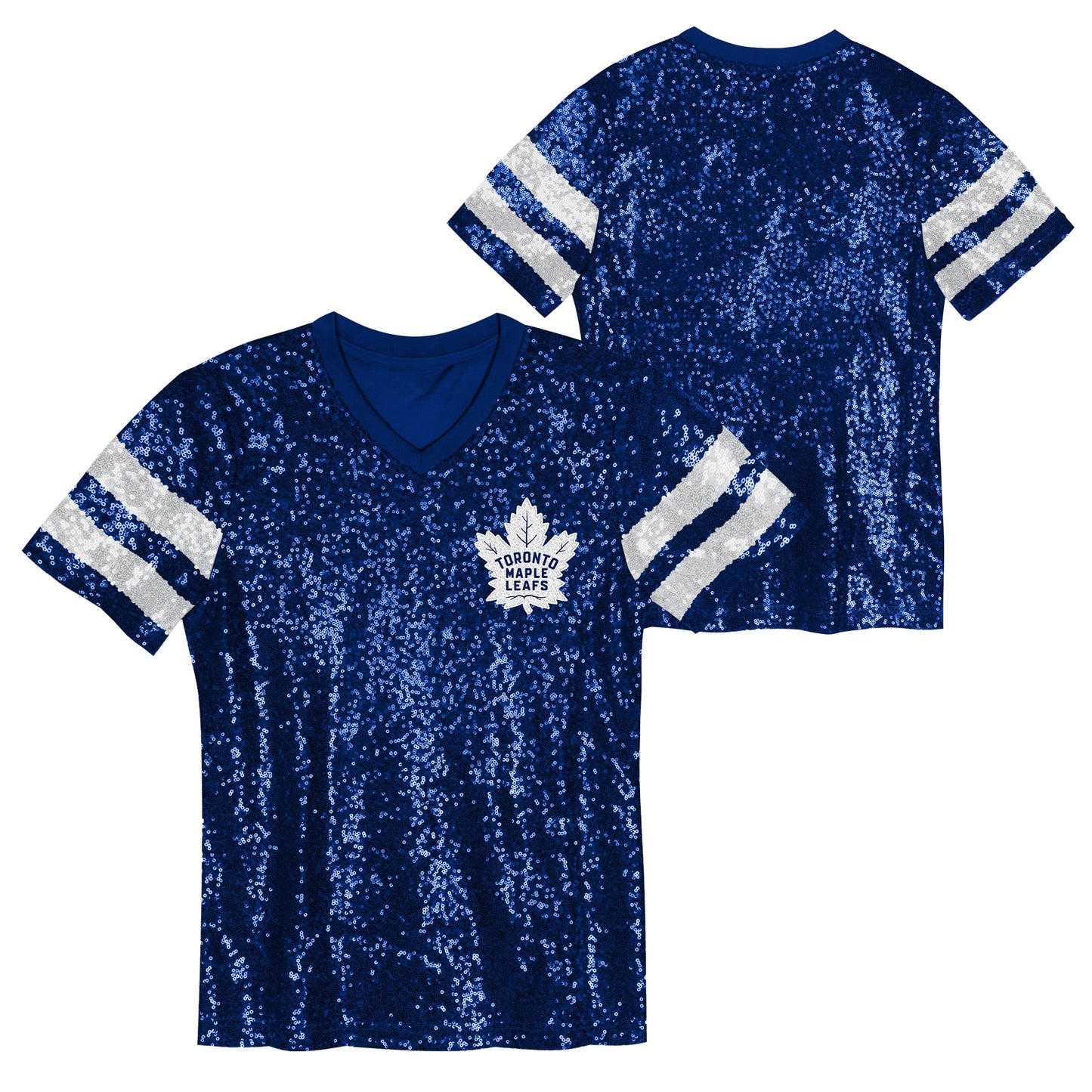 Girl's Maple Leafs Glam Sequined T-Shirt