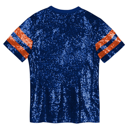 Girl's Edmonton Oilers Glam Sequined T-Shirt