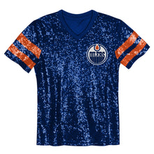Girl's Edmonton Oilers Glam Sequined T-Shirt