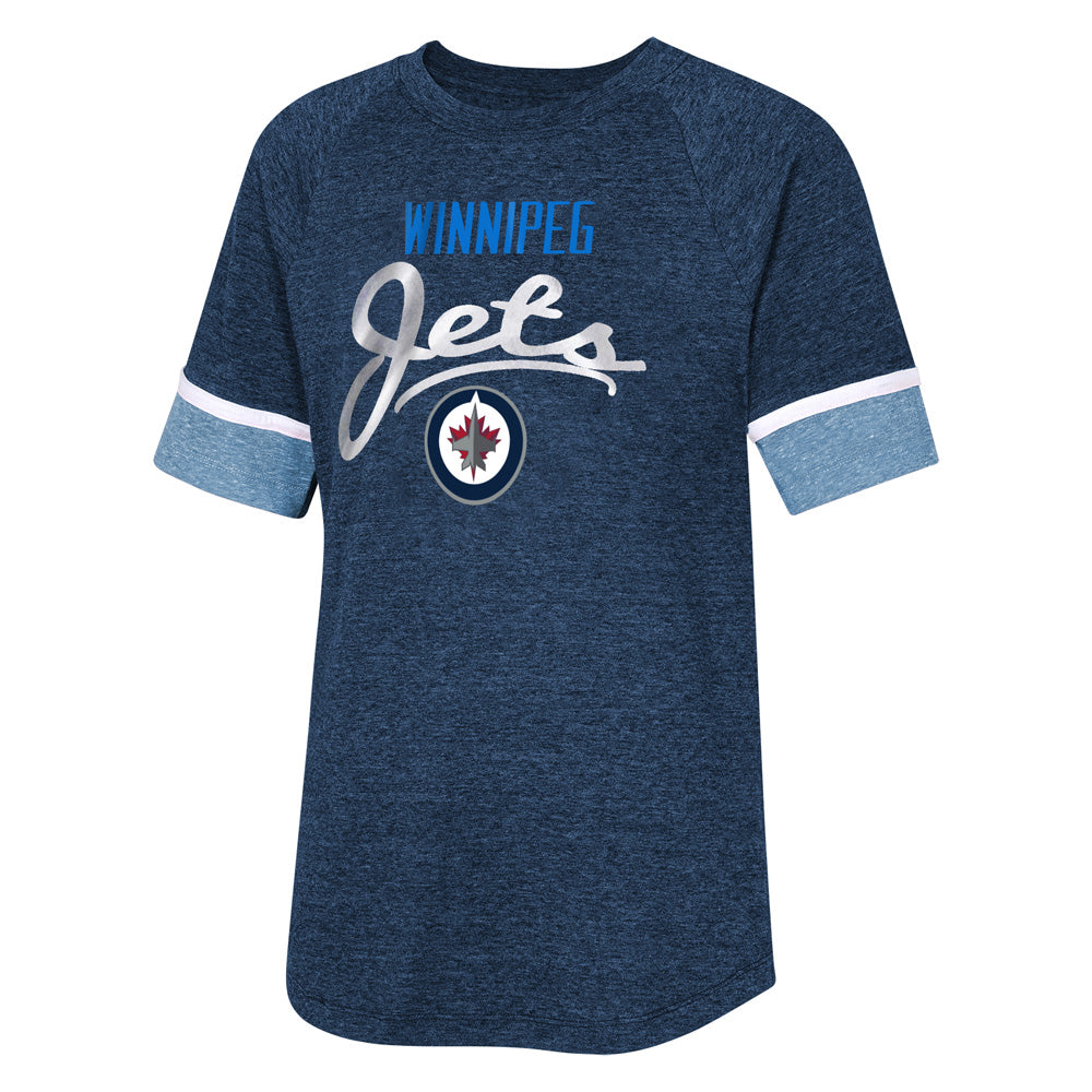 Outerstuff Winnipeg Jets Conqueress Girl's Navy T Shirt
