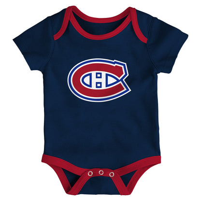 Outerstuff Montreal Canadiens Triple Header Infant Creeper Set - 3 Pack