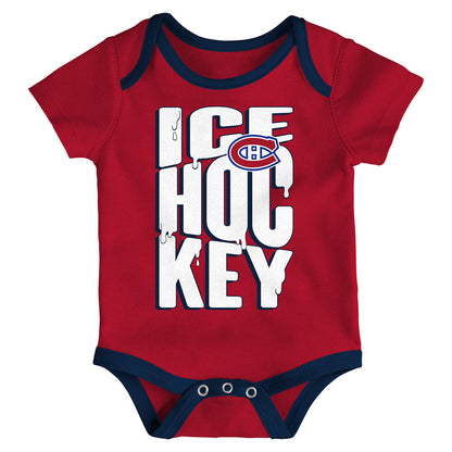 Outerstuff Montreal Canadiens Triple Header Infant Creeper Set - 3 Pack