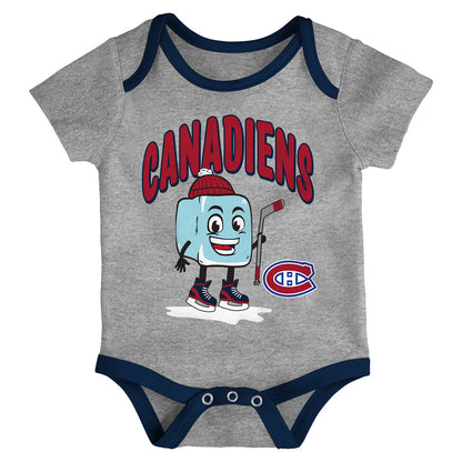 Outerstuff Montreal Canadiens Triple Header Infant Creeper Set - 3 Pack