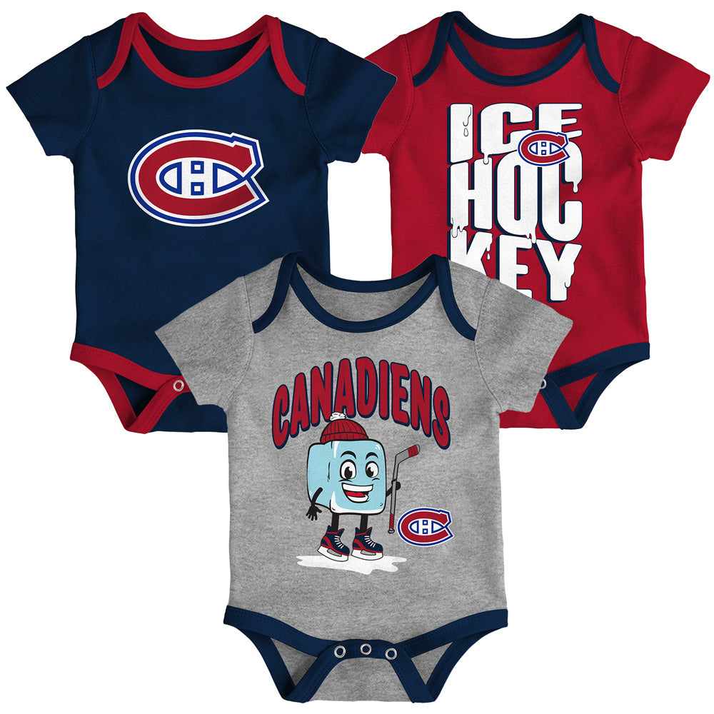 Outerstuff Montreal Canadiens Triple Header Infant Creeper Set - 3 Pack
