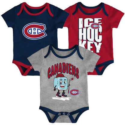 Outerstuff Montreal Canadiens Triple Header Infant Creeper Set - 3 Pack