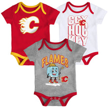 Outerstuff Calgary Flames Triple Header Infant Creeper Set - 3 Pack
