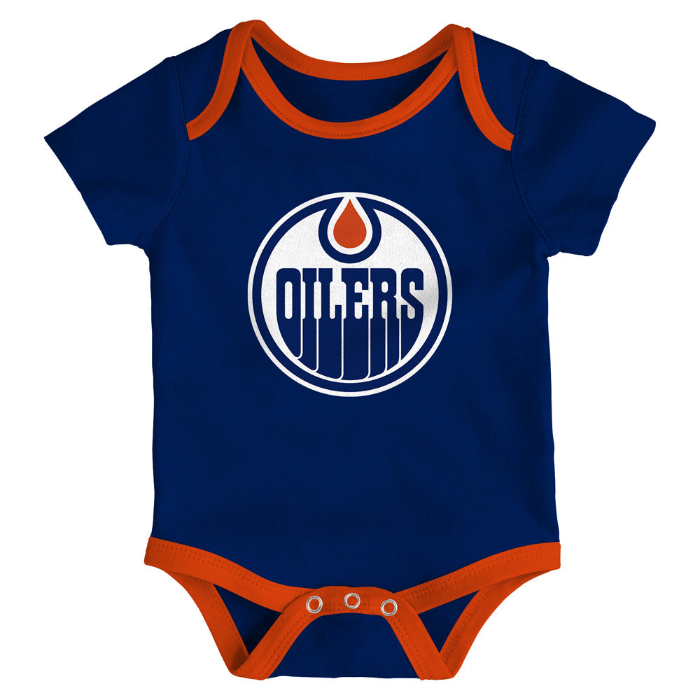 Outerstuff Edmonton Oilers Triple Header Infant Creeper Set - 3 Pack