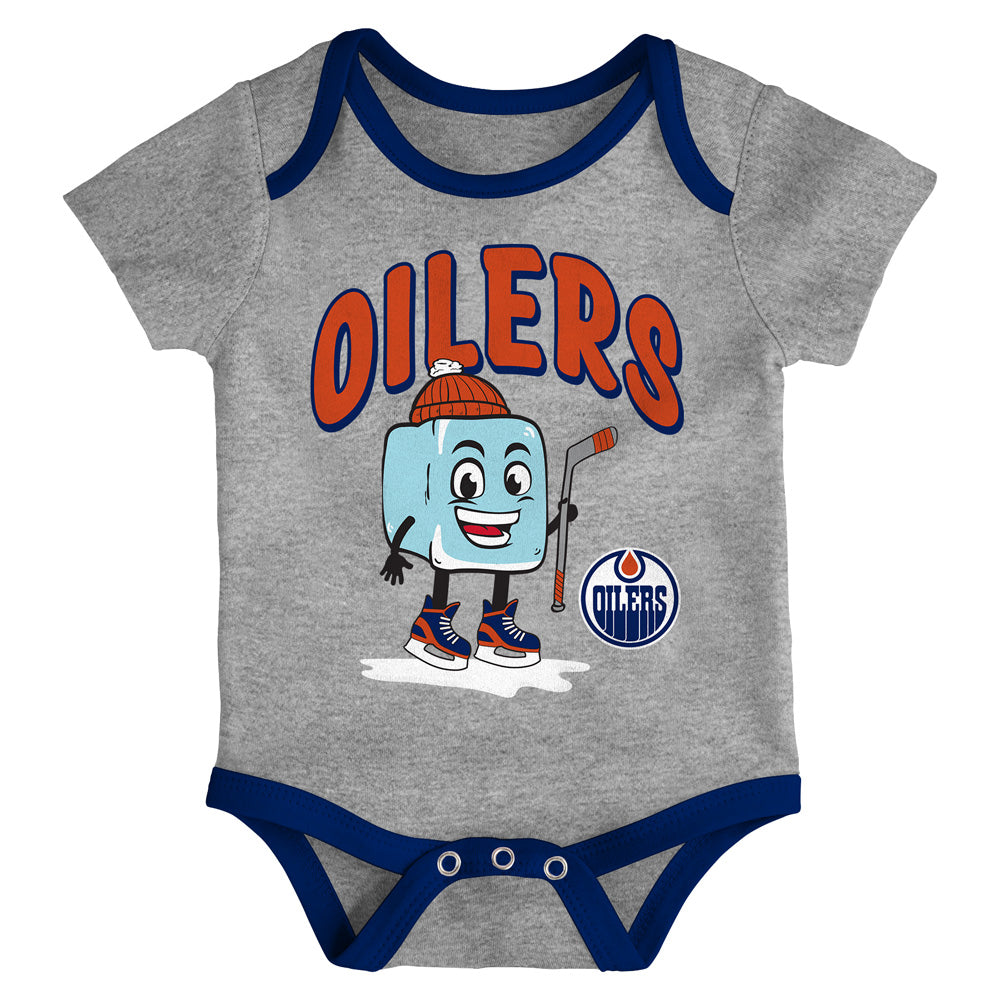 Outerstuff Edmonton Oilers Triple Header Infant Creeper Set - 3 Pack