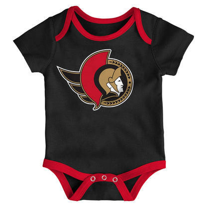 Outerstuff Ottawa Senators Triple Header Infant Creeper Set - 3 Pack