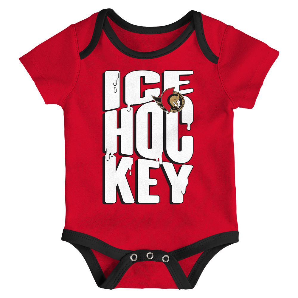 Outerstuff Ottawa Senators Triple Header Infant Creeper Set - 3 Pack