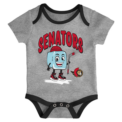 Outerstuff Ottawa Senators Triple Header Infant Creeper Set - 3 Pack
