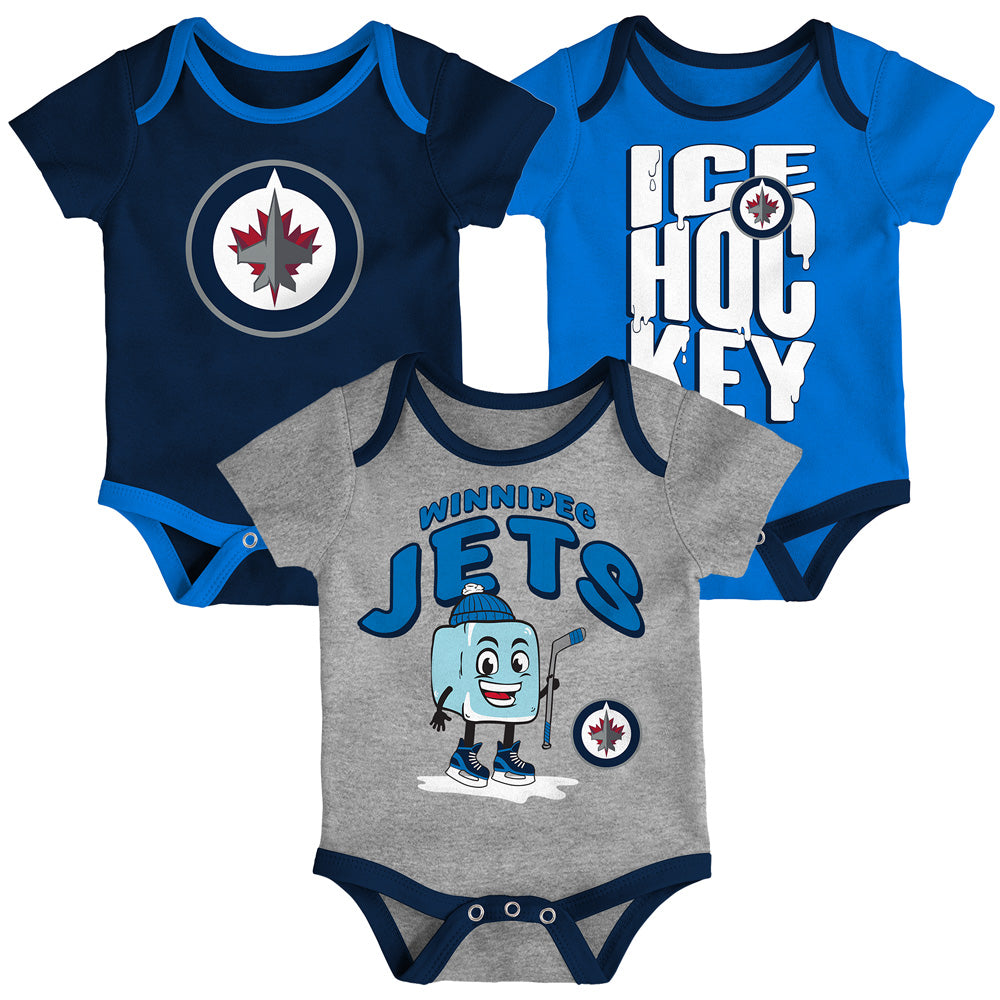 Outerstuff Winnipeg Jets Triple Header Infant Creeper Set - 3 Pack