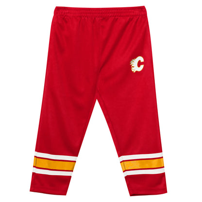 Outerstuff Calgary Flames Denting The Net Infant Shirt & Pants Set