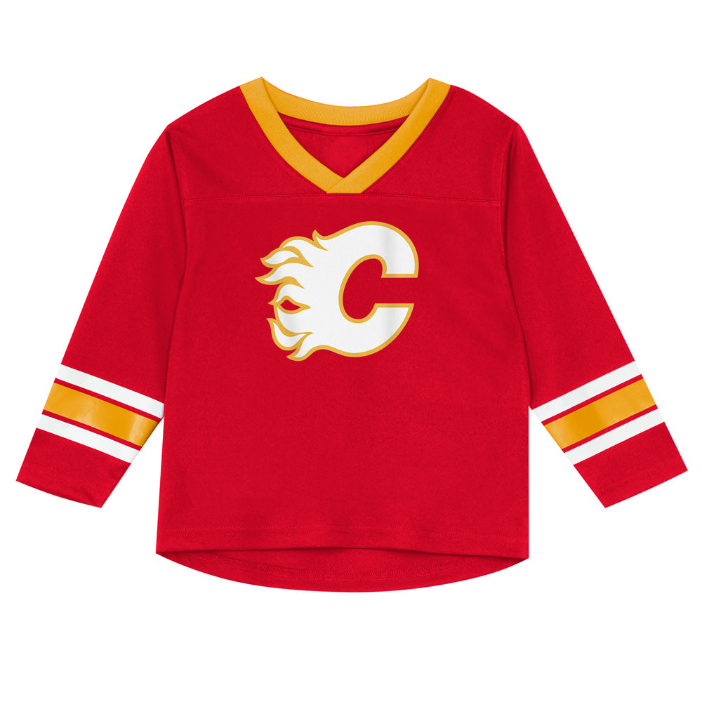 Outerstuff Calgary Flames Denting The Net Infant Shirt & Pants Set
