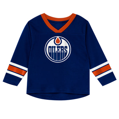 Outerstuff Edmonton Oilers Denting The Net Infant Shirt & Pants Set