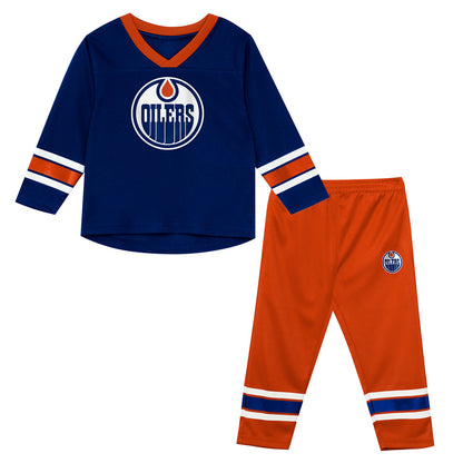 Outerstuff Edmonton Oilers Denting The Net Infant Shirt & Pants Set