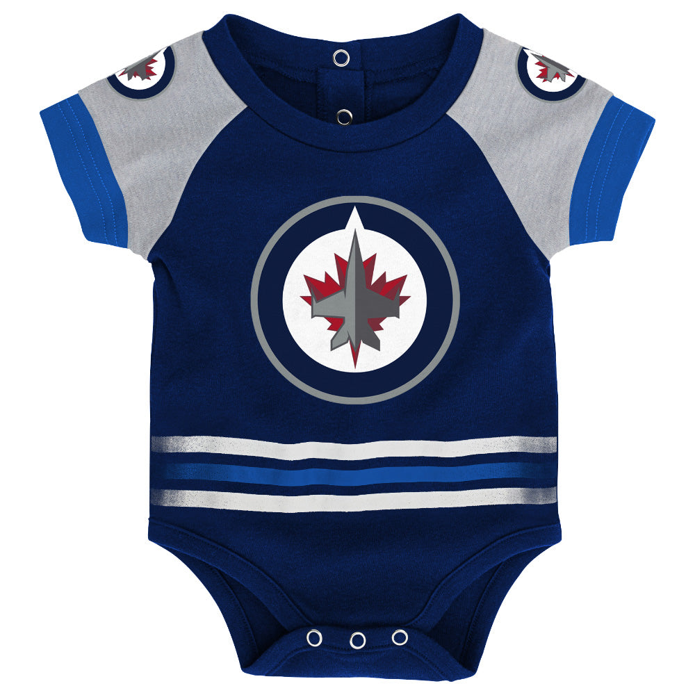 Winnipeg Jets Infant Blocker Creeper Bib Bootie Set