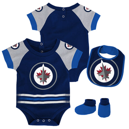 Winnipeg Jets Infant Blocker Creeper Bib Bootie Set