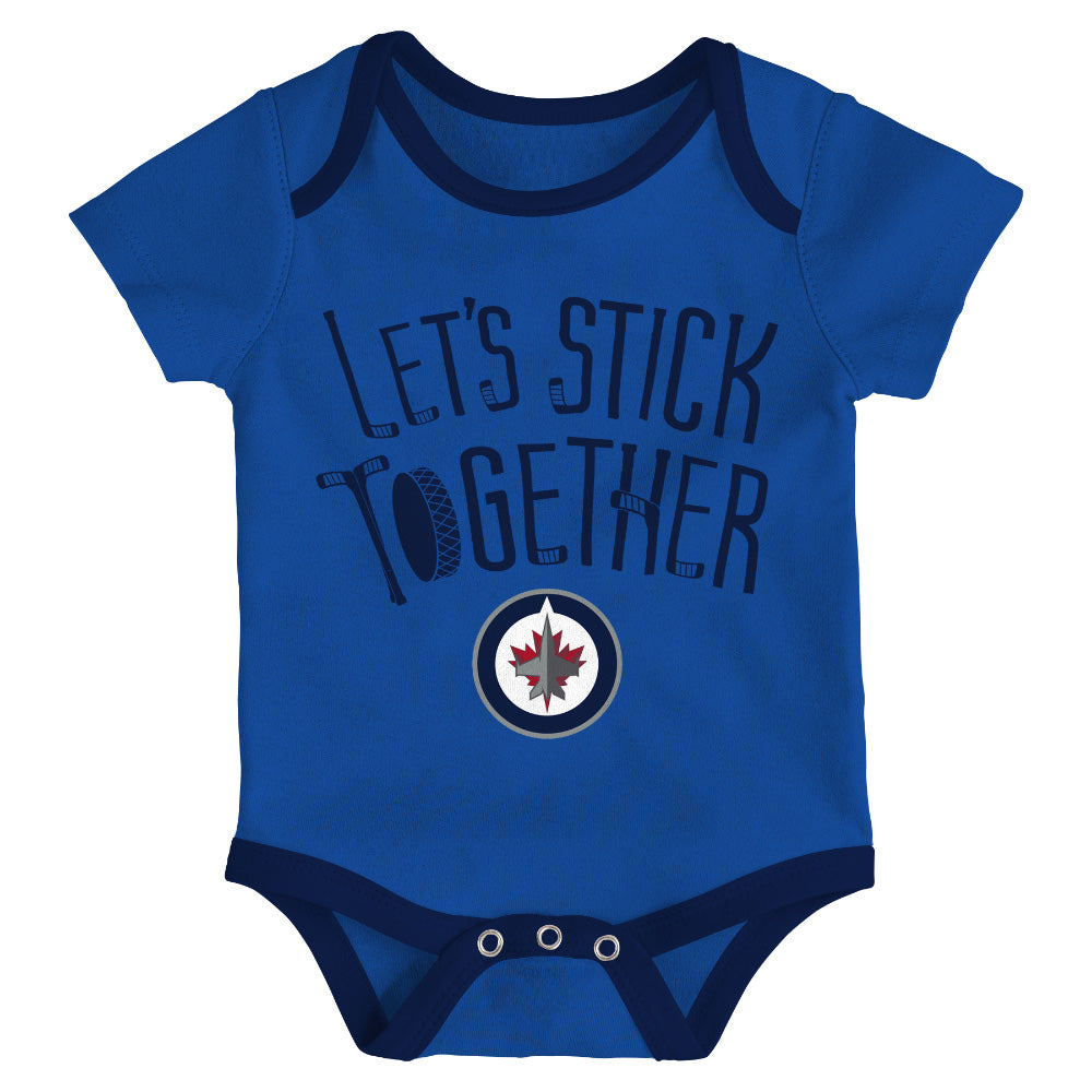 WINNIPEG JETS INFANT 5 ON 3 CREEPER - 3 PACK