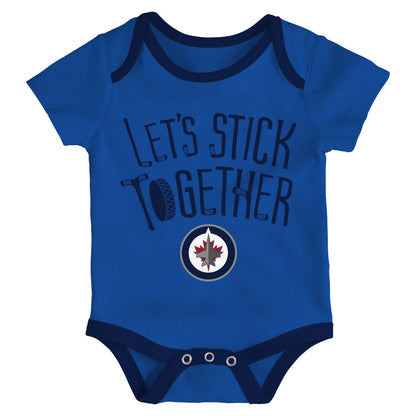 WINNIPEG JETS INFANT 5 ON 3 CREEPER - 3 PACK
