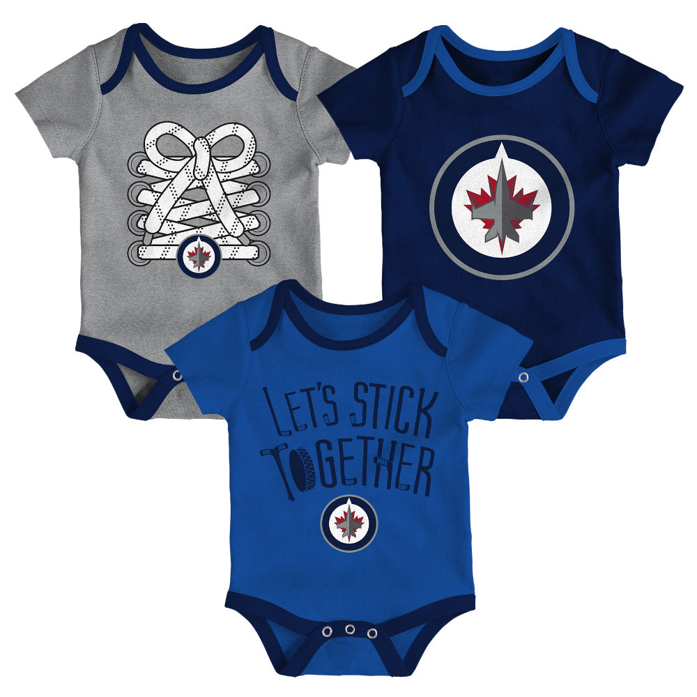 WINNIPEG JETS INFANT 5 ON 3 CREEPER - 3 PACK