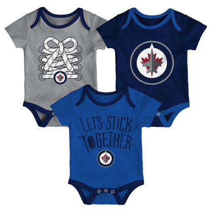 WINNIPEG JETS INFANT 5 ON 3 CREEPER - 3 PACK