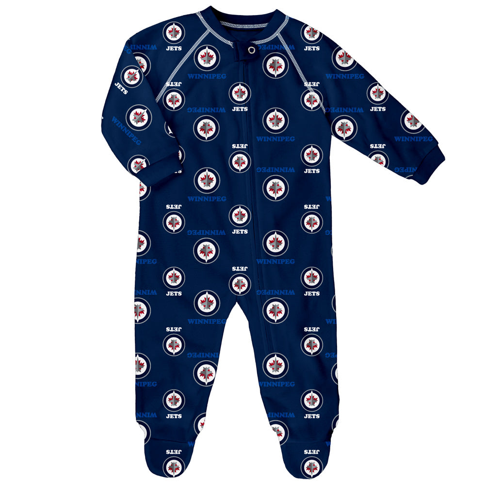 Outerstuff Winnipeg Jets Infant Blue Raglan Zip Coverall