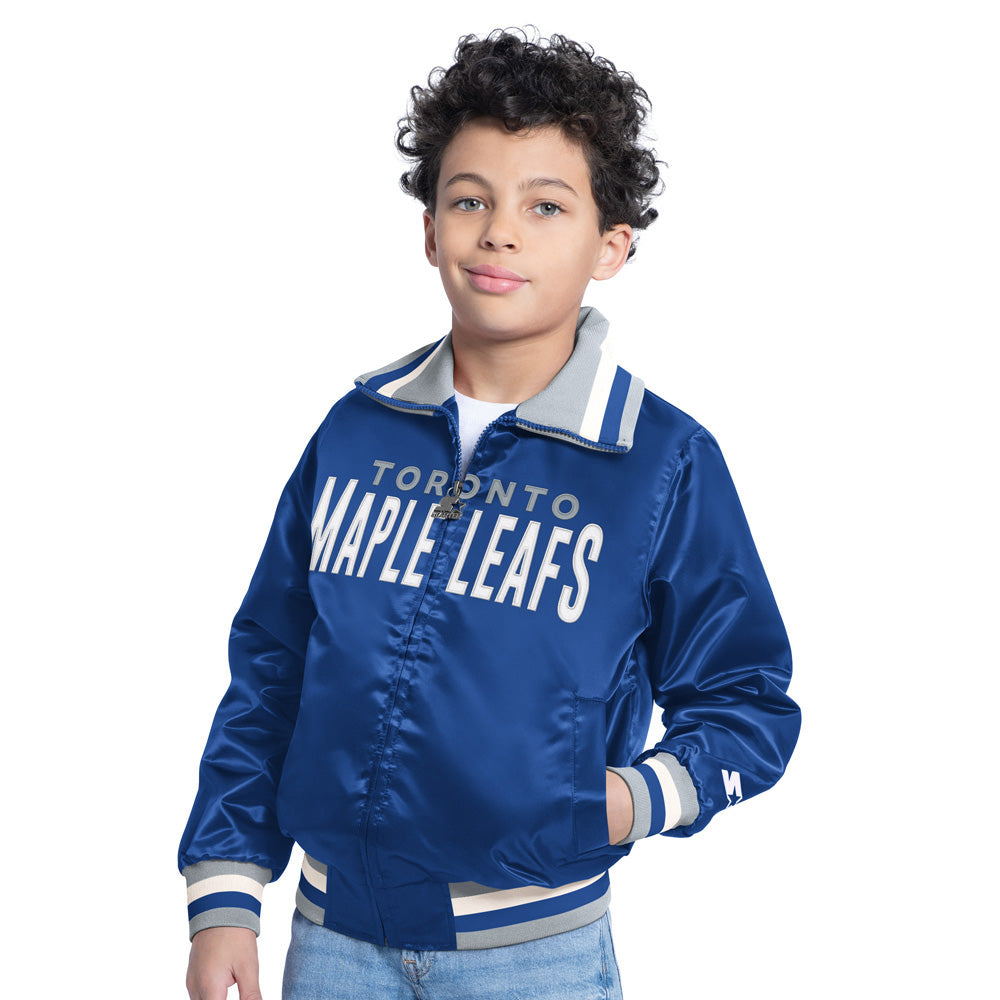 Starter Toronto Maple Leafs Captain Youth Blue Satin Jacket