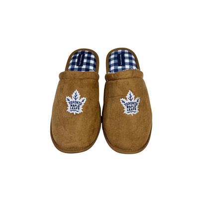 Toronto Maple Leafs Suede Scuff Brown Slippers