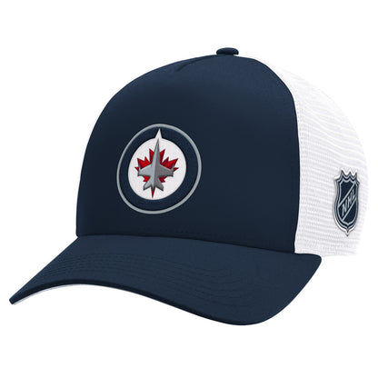 Starter Winnipeg Jets Team Trailer Navy Snapback Hat