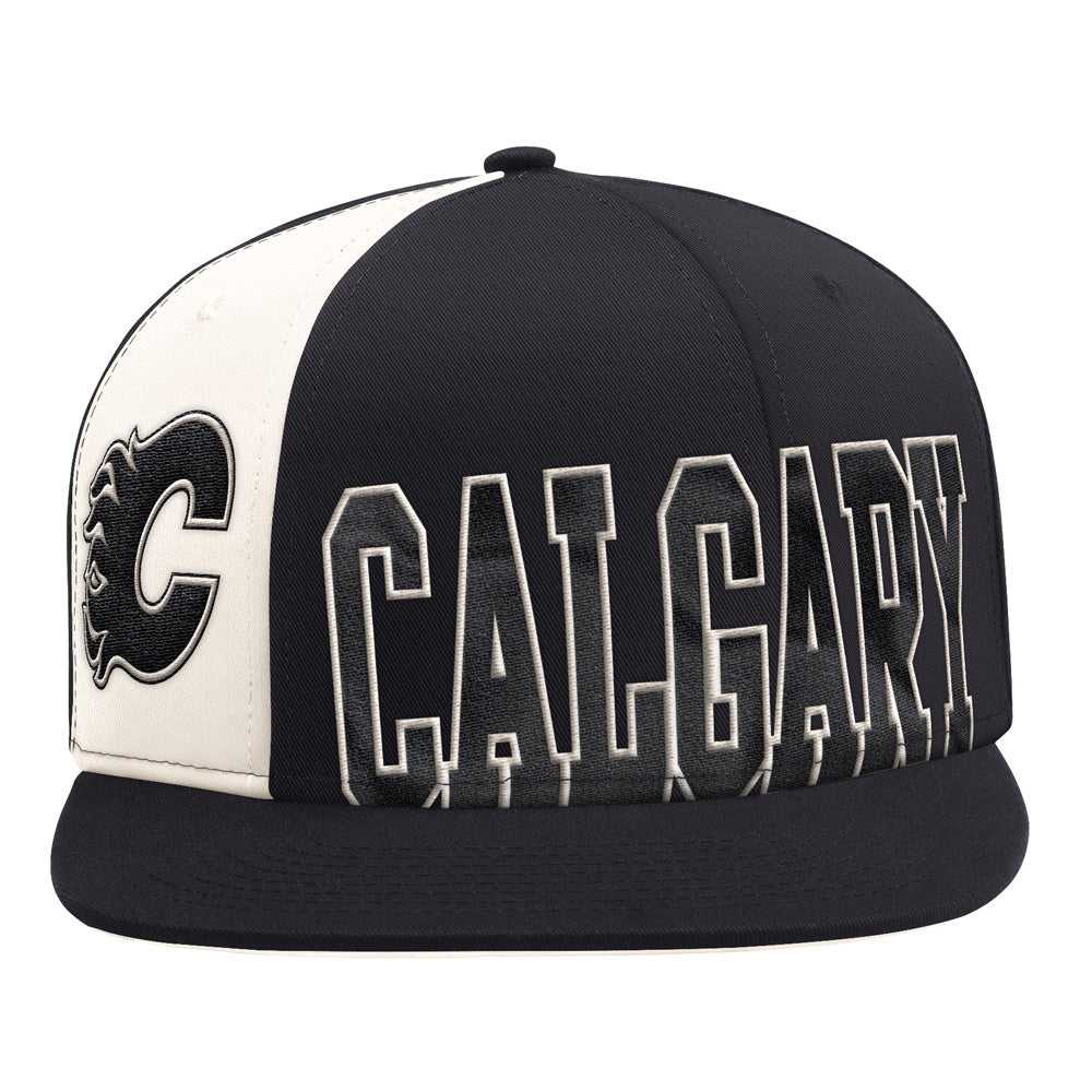Starter Calgary Flames Offset Black Snapback Hat