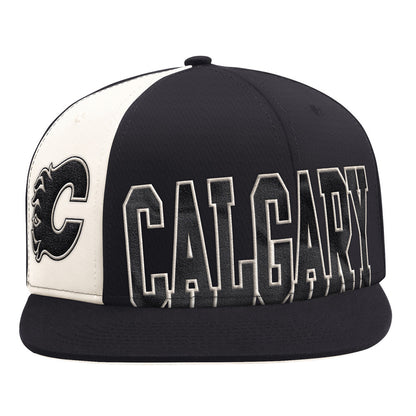 Starter Calgary Flames Offset Black Snapback Hat