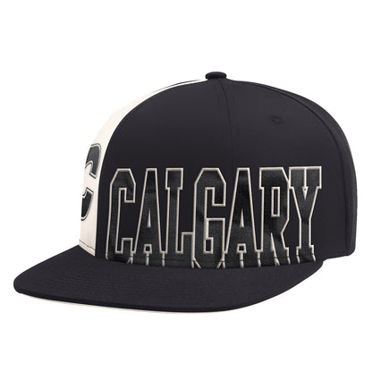 Starter Calgary Flames Offset Black Snapback Hat